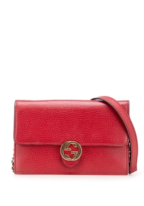 Gucci Pre-Owned 2016-2025 Leather Interlocking G Dollar Wallet on Chain crossbody bag - Red