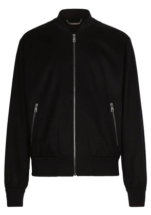 Dolce & Gabbana zip-up cashmere bomber jacket - Blue