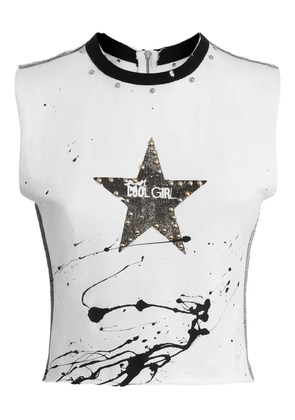 Dolce & Gabbana star-print studded top - White