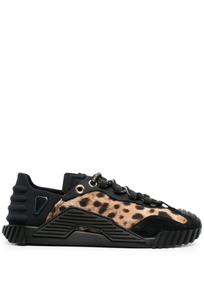 Dolce & Gabbana leopard panel low-top sneakers - Brown