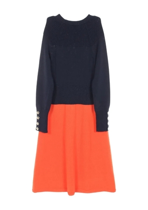 CHANEL Pre-Owned 1986-1988 two-tone knitted dress - Blue