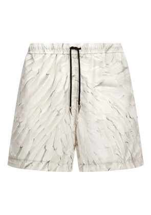 Roberto Cavalli Ice Feathers print swim trunks - White
