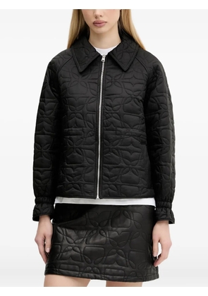 HUGO floral-quilted jacket - Black