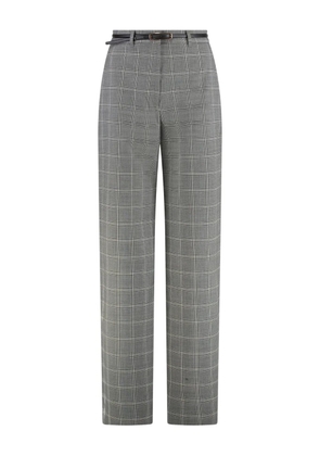 Max Mara belted check-pattern trousers - Grey