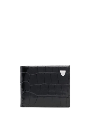 Aspinal Of London embossed croc wallet - Black