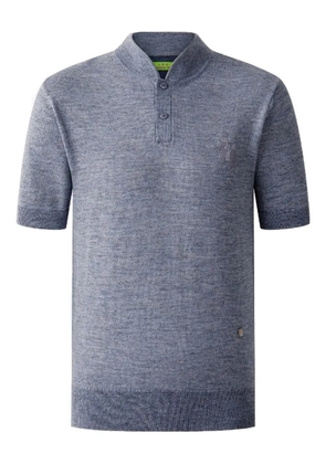 Shanghai Tang horse-emblem wool polo shirt - Blue