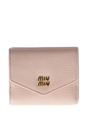 Miu Miu logo-plaque leather wallet - F0LOZ Pink