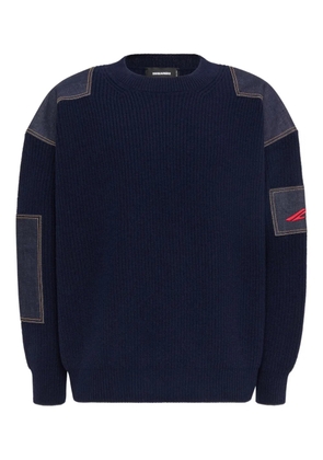 DSQUARED2 patchwork-embellished jumper - Blue