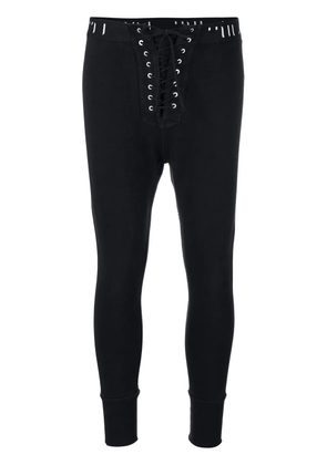 UNRAVEL PROJECT lace-up skinny sweatpants - Black