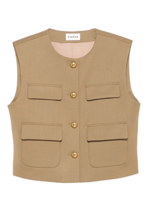P.A.R.O.S.H. button-fastening pocketed waistcoat - Brown