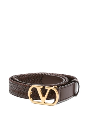 Valentino Garavani VLogo braided leather belt - Brown
