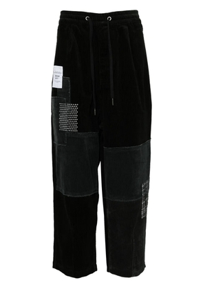 Musium Div. patchwork corduroy trousers - Black