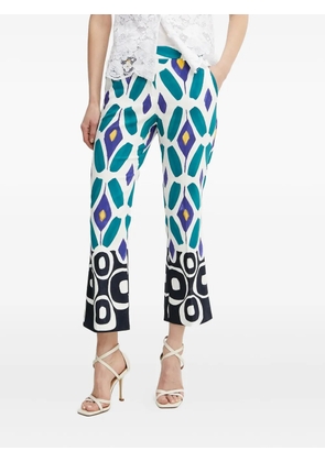 LUISA SPAGNOLI abstract-print flared trousers - Blue