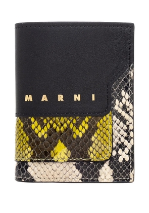 Marni leather snakeskin wallet - Black