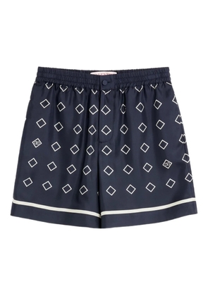 Valentino Garavani Opticool-print twill bermuda shorts - Blue