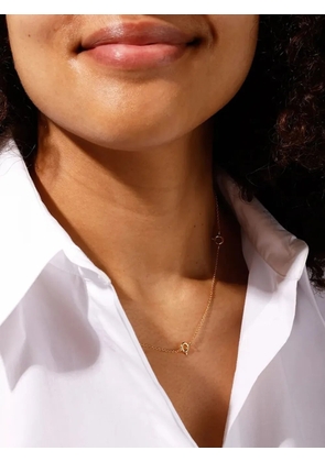 Design letters chain-link charm necklace - Brown