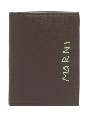 Marni logo-plaque calfskin leather wallet - Brown