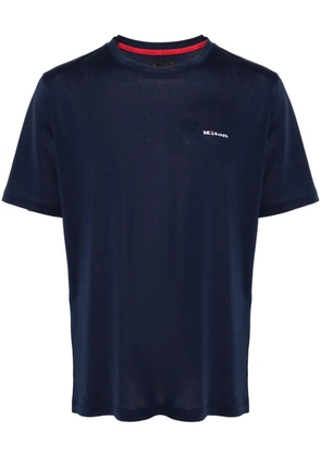 Kiton logo-embroidered cotton T-shirt - Blue