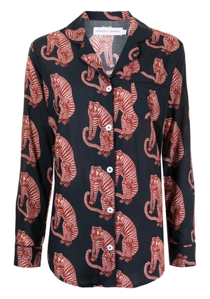 Desmond & Dempsey Sansindo print pajama set - Blue