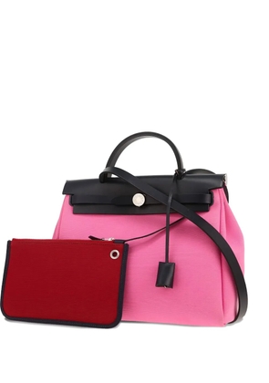 Hermès Pre-Owned colour-block canvas handbag - Pink