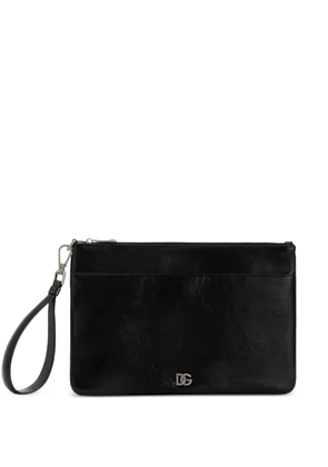 Dolce & Gabbana logo-appliqué clutch bag - Black