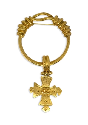 CHANEL Pre-Owned 1994 cross brooch - Gold