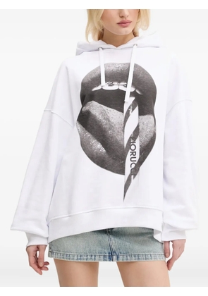 Fiorucci graphic-printed cotton hoodie - White