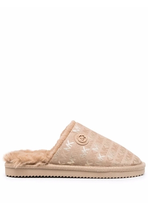 Michael Kors Janis monogram-print slippers - Neutrals
