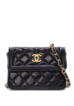 CHANEL Pre-Owned 2020 Quilted Shiny Aged Calfskin Waist belt bag - Black