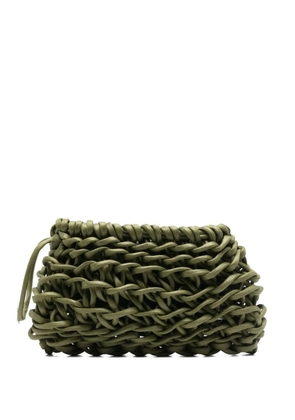 Alienina Nora interwoven clutch bag - Green