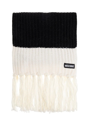 Moschino ribbed-knit fringe scarf - Black