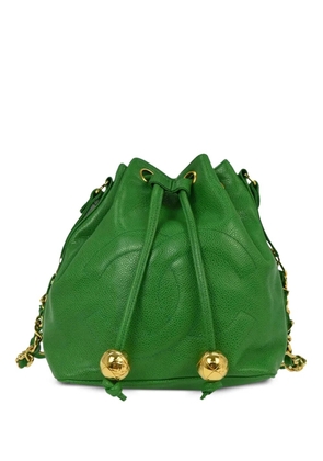 CHANEL Pre-Owned 1992 Caviar bucket shoulder bag - Green