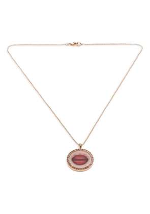 Francesca Villa 18K rose gold Sapphire Lips Necklace - Pink