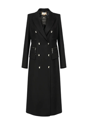 Elisabetta Franchi enamelled button double-breasted coat - Black