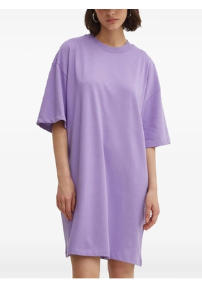 HUGO Embroidered t-shirt mini dress - Purple