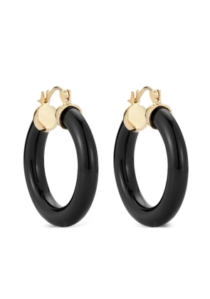 Mateo 14K yellow gold onyx Donut hoop earrings - Black