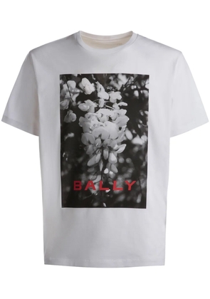 Bally logo floral-print T-shirt - White