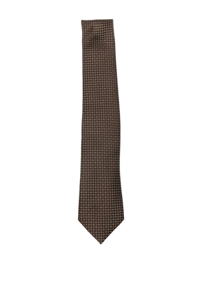 Emporio Armani geometric-pattern silk tie - Brown