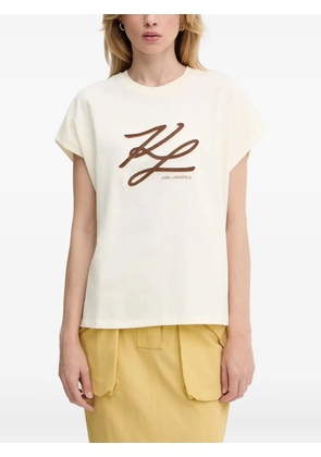Karl Lagerfeld logo-embroidered T-shirt - White