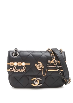 CHANEL Pre-Owned 2021-2025 Mini Quilted Lambskin Coco Clips Flap crossbody bag - Black