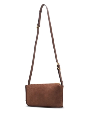 JOY GRYSON Crescent suede zip-fastening shoulder bag - Brown