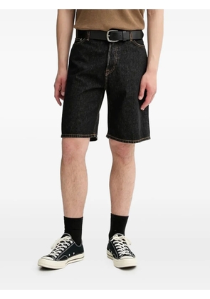 SAMSOE SAMSOE contrast-stitch denim shorts - Black