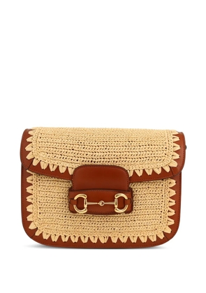 Gucci Pre-Owned Horsebit 1955 straw shoulder bag - Neutrals