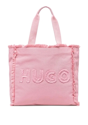 HUGO logo-embroidered tote bag - Pink
