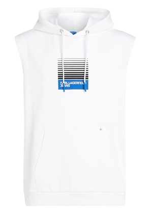 Karl Lagerfeld Jeans logo-print sleeveless hoodie - White
