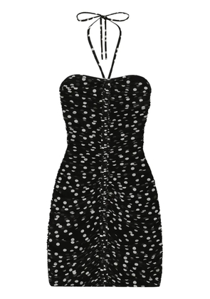 Dolce & Gabbana polka-dot draped tulle dress - Black