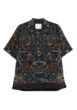 sacai paisley-pattern pocket shirt - Blue