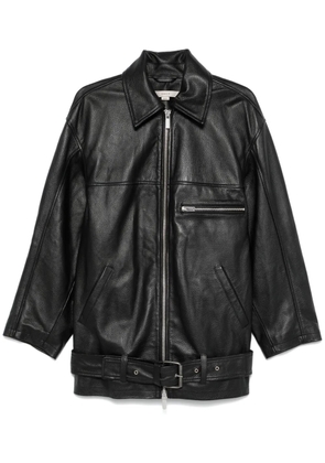 REMAIN leather biker jacket - Black