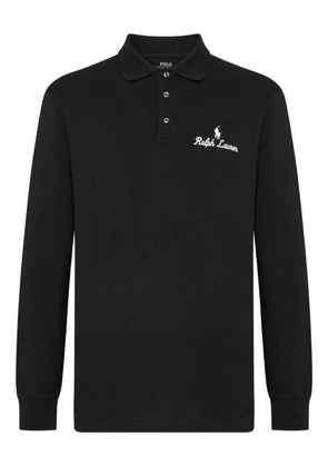 Polo Ralph Lauren embroidered-logo long-sleeved polo shirt - Black