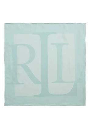 Lauren Ralph Lauren tonal-logo silk scarf - Blue